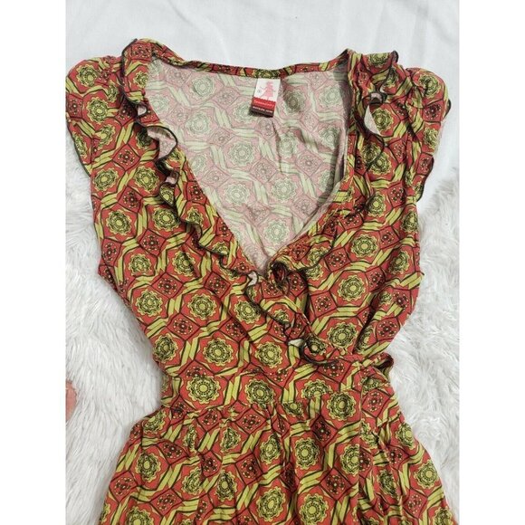 MATILDA JANE Cheerio Wrap Small Wrap Dress Green Red Retro Party Career … - Picture 6 of 10